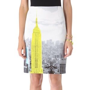 Tibi Empire On Denim Pencil Skirt